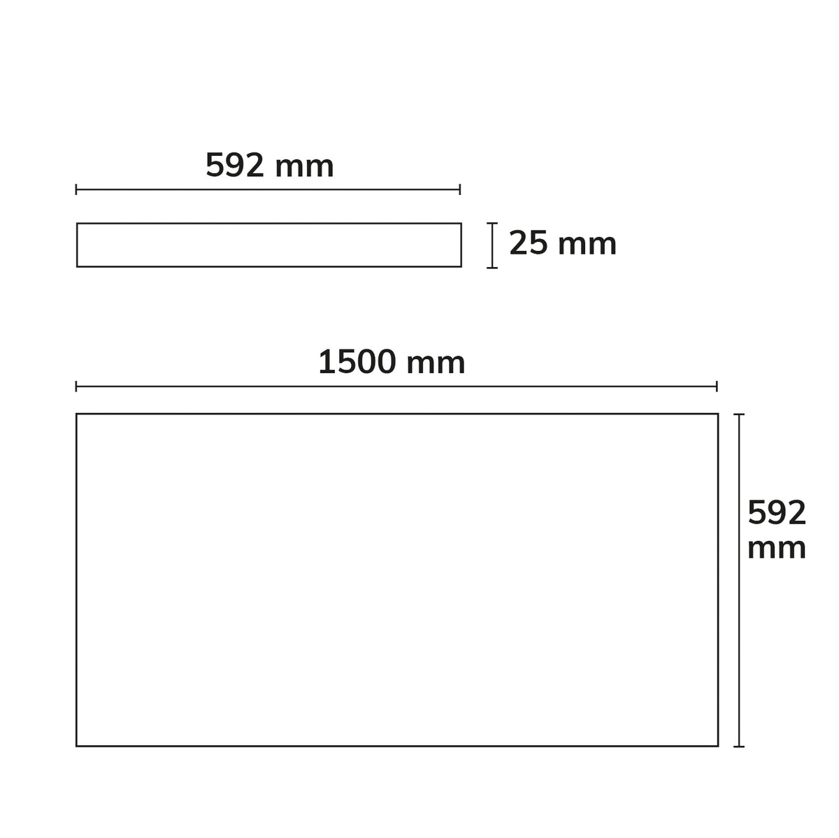 Akoestische absorber | H25 | voor lichtframe 592x1500mm