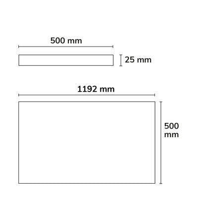 Akoestische absorber | H25 | voor lichtframe 500x1192mm
