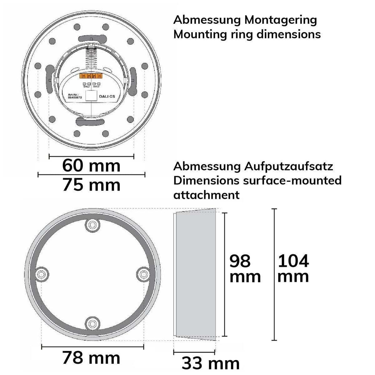 DALI-2 | Sensor | Master PIR bewegingsmelder | opbouw | 12m | IP54 | wit