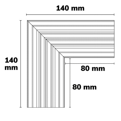 LAMP40 | Profielaccessoire | hoek 90° gelast | 140x140mm | wit RAL 9003