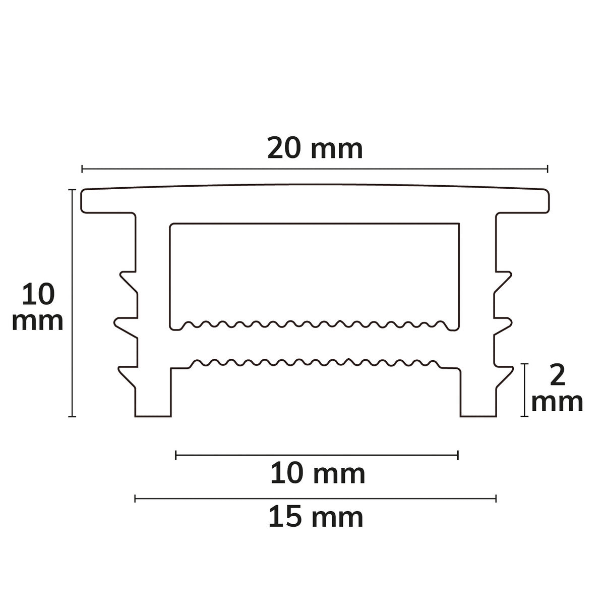 FLEX-COVER16 | Profielaccessoire | siliconen afdekking | 5% doorlaat | 20m | zwart