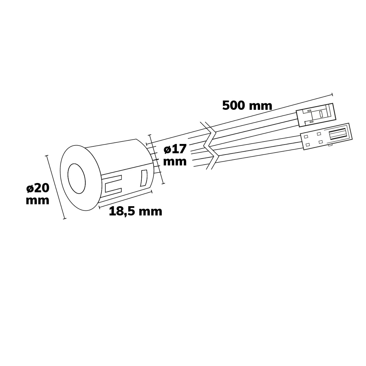 MiniAMP | Sensor | PIR bewegingsmelder | 3m | 30s | 12-24V | 3A