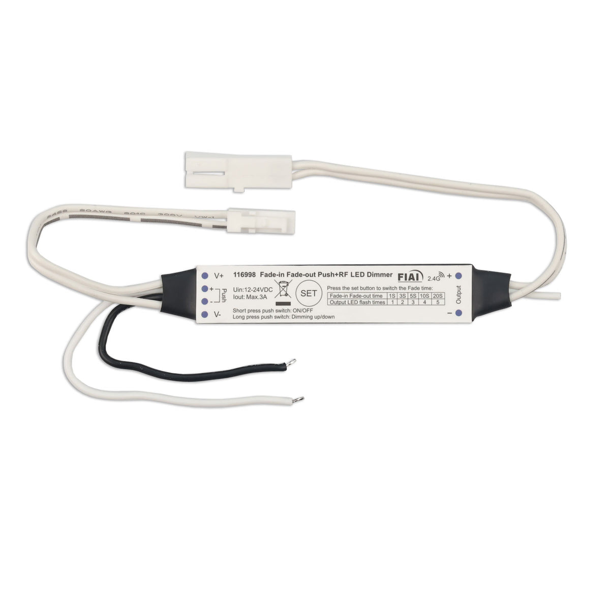 Sys-Pro | Dimmer | MiniAMP mini | drukknop en radio | soft-on | 12-24V | 3A