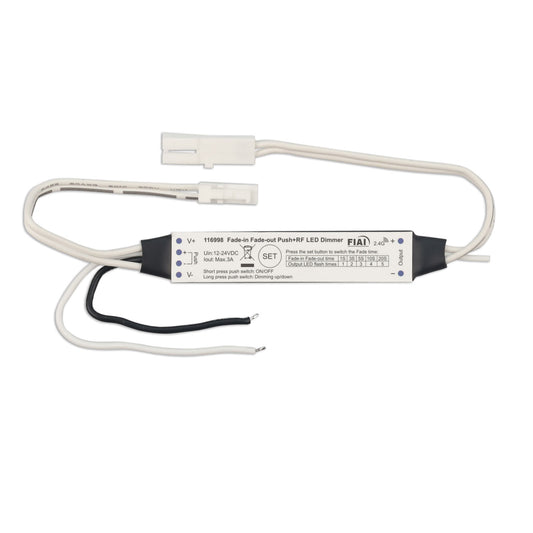 Sys-Pro | Dimmer | MiniAMP mini | drukknop en radio | soft-on | 12-24V | 3A
