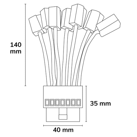 FastFix R XL | Lichtlijnaccessoire | Voedingsadapter 7-polig | 15A
