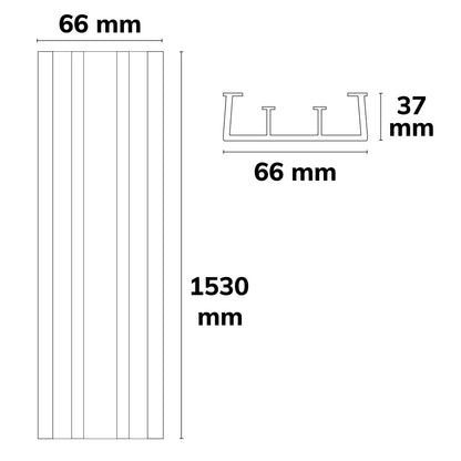 FastFix R XL | Lichtlijnaccessoire | Blindafdekking polycarbonaat | 1528mm