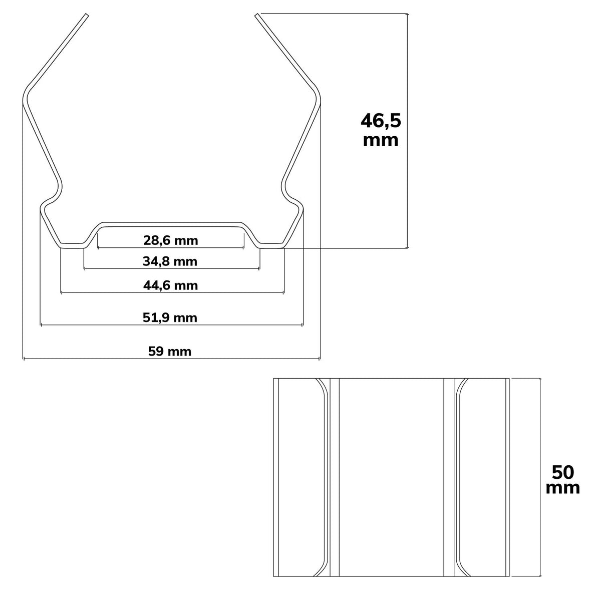 FastFix R XL | Lichtlijnaccessoire | Verhoogde metalen clip voor blindafdekking