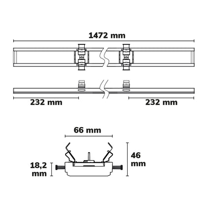 FastFix R PRO | Lichtlijnmodule | blindafdekking | 1472mm | staal
