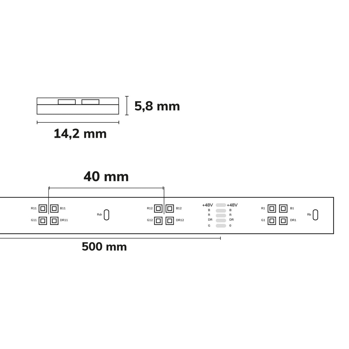 GROW | LED-strip | plantenlicht | 5m | 17W/m | PPF 15,1µmol/s | 48V | IP67