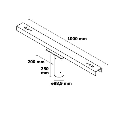 Traverse | opzetmaat 76mm | voor 2 breedstralers