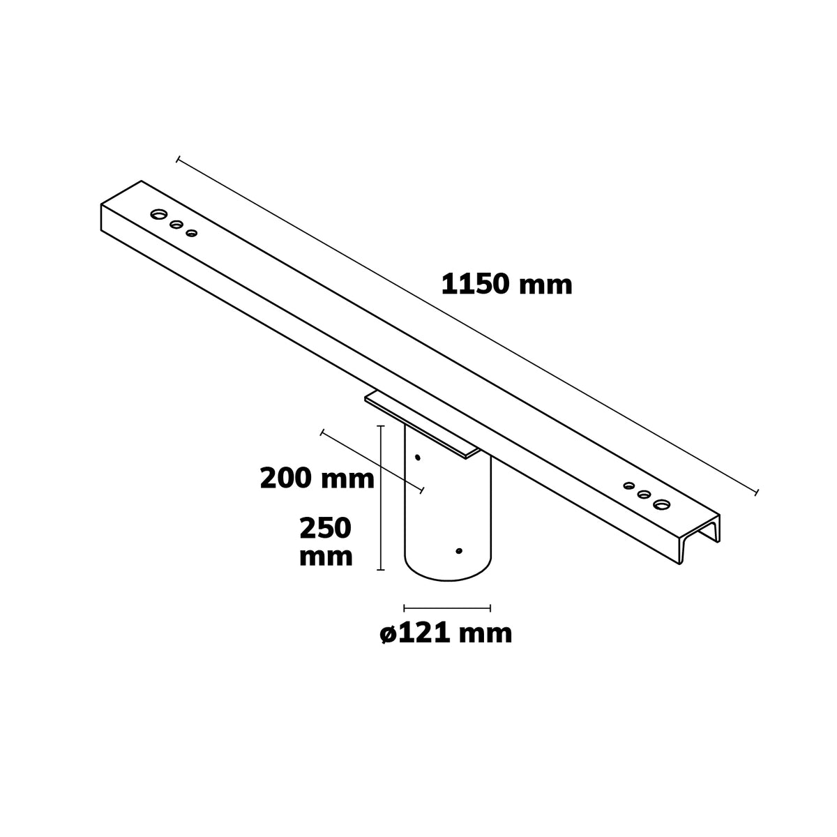Traverse | opzetmaat 89/108mm | voor 2 breedstralers