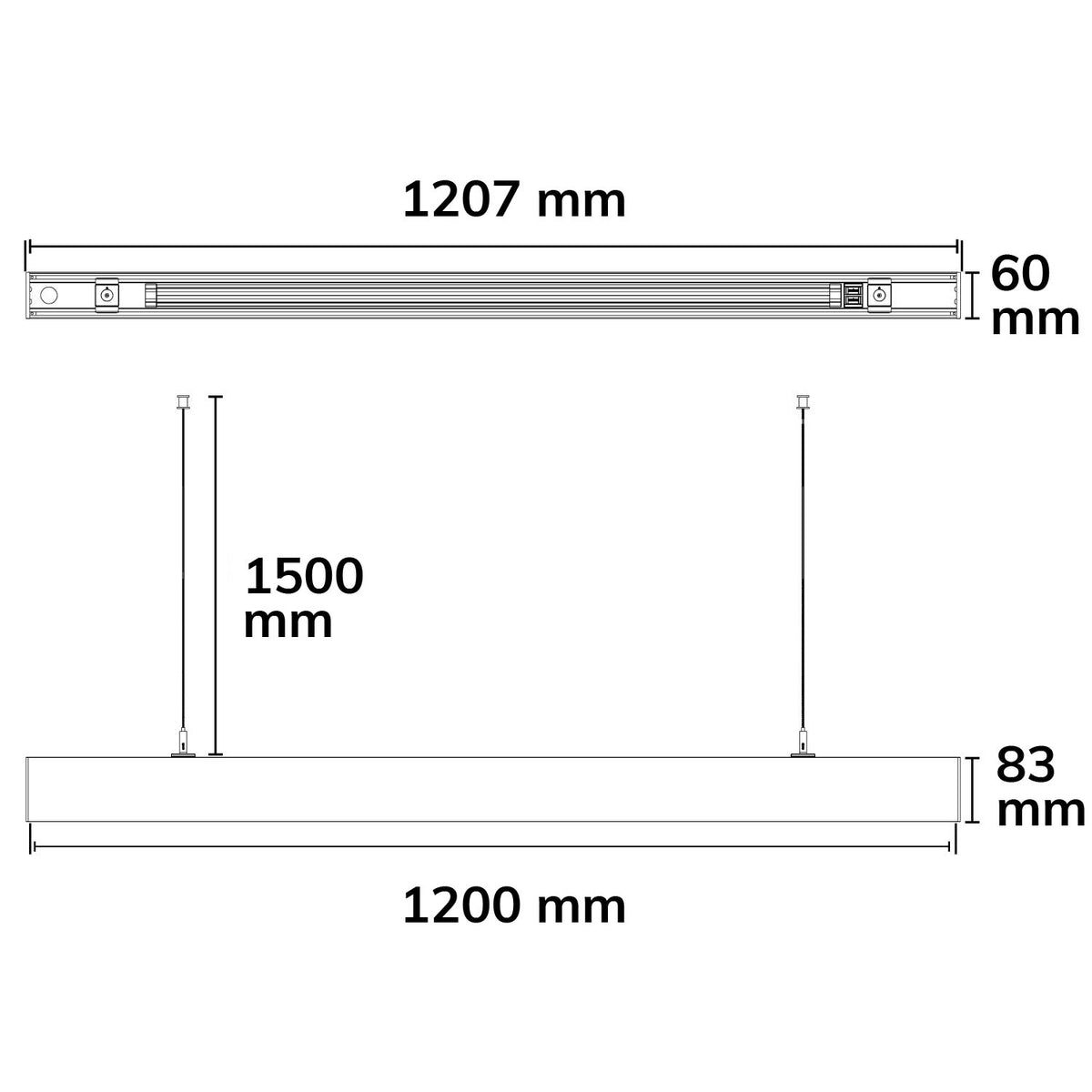 LINKLINE50 | Profielaccessoire | Blinde balk doorbedraad | opaal afdekking