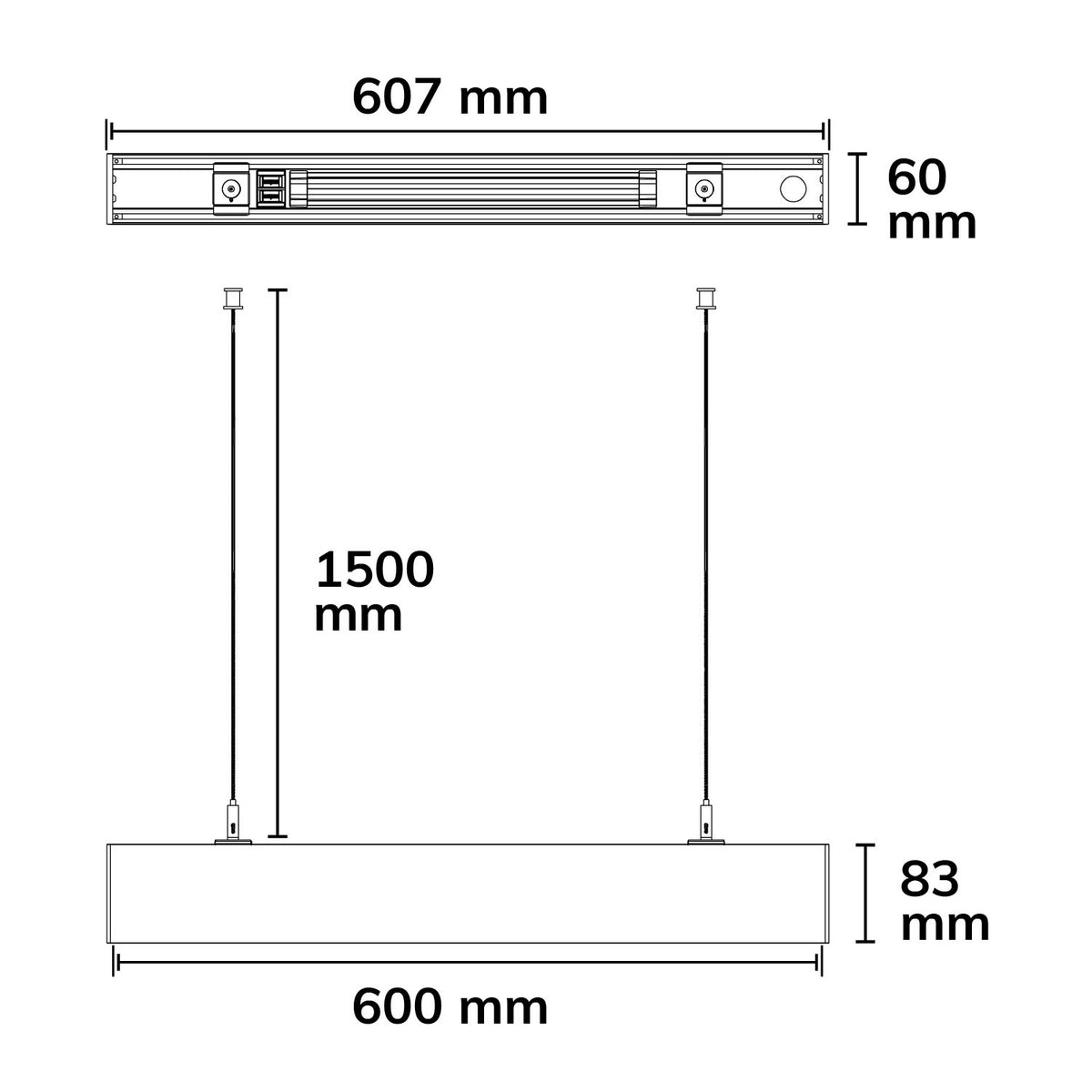 LINKLINE50 | Profielaccessoire | Blinde balk doorbedraad | opaal afdekking
