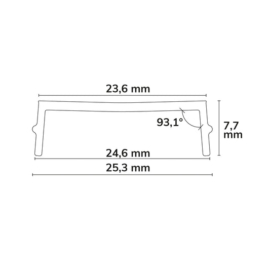 Track48 | Railaccessoire | afdekking wit mat | rail H50 | 75% | 200cm