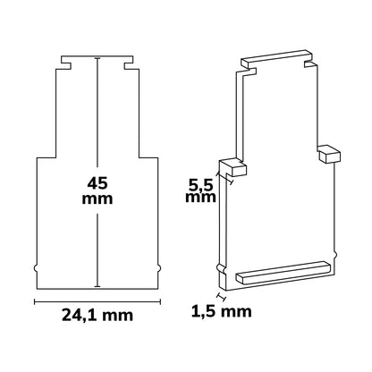 Track48 | Railaccessoire | eindkap binnen | rail H50 met COVER | zwart | 2 stuks