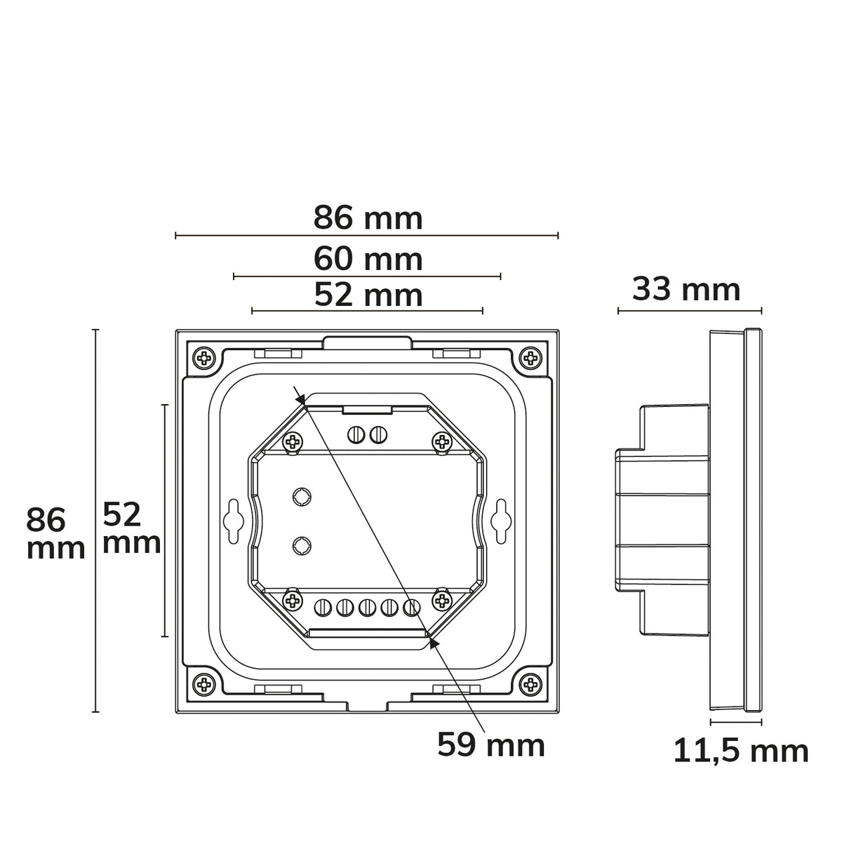 Sys-Pro | Afstandsbediening | RGB+dynamic white | 4 zones | 3 scènegeheugens | wandpaneel