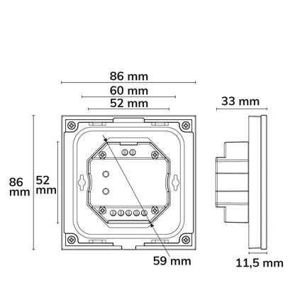 Sys-Pro | Afstandsbediening | RGB+dynamic white | 4 zones | 3 scènegeheugens | wandpaneel