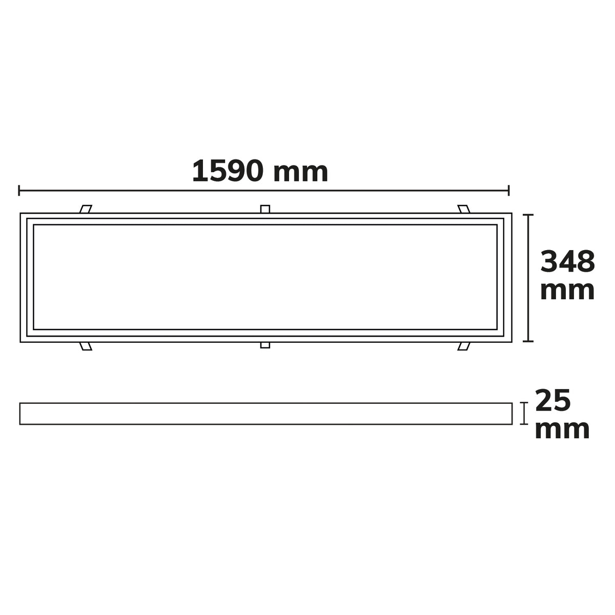 Inbouwframe | voor LED paneel 308x1550 | wit RAL9016 | snelmontage