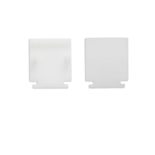 Track48 | Railaccessoire | eindkap binnen | rail Flat H25 met COVER | wit | 2 stuks