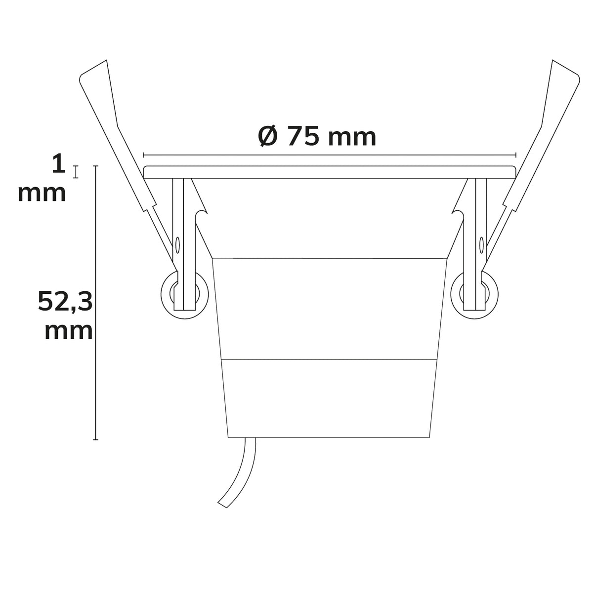 Back68 | Inbouwframe | kantelbaar | messing geborsteld | voor Back68 en SYS-GU10