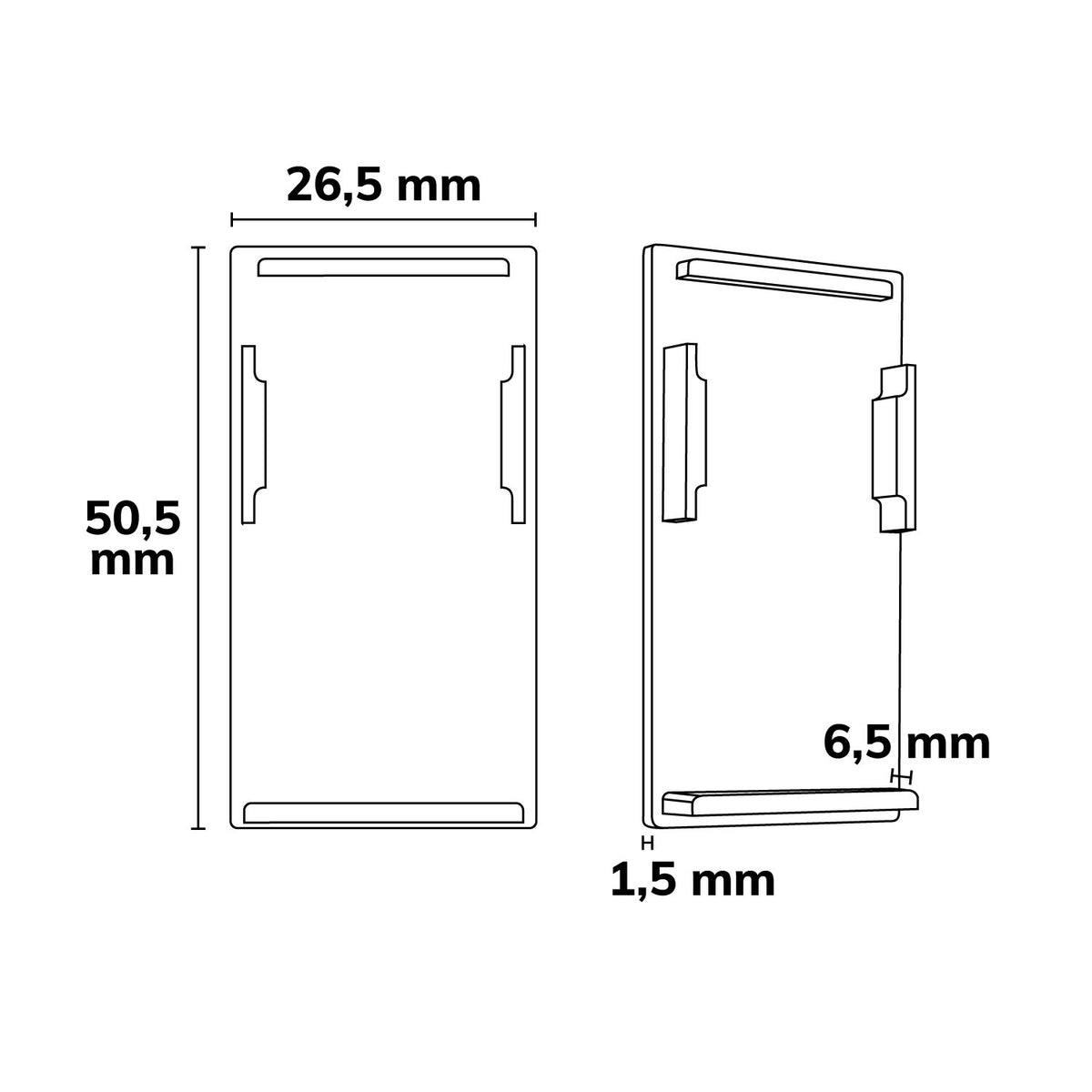 Track48 | Railaccessoire | eindkap buiten | rail H50 met COVER | wit | 2 stuks