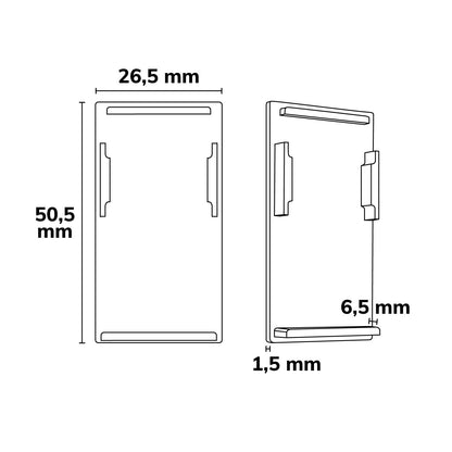 Track48 | Railaccessoire | eindkap buiten | rail H50 met COVER | wit | 2 stuks