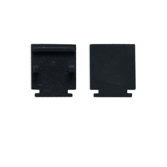 Track48 | Railaccessoire | eindkap binnen | rail Flat H25 met COVER | zwart | 2 stuks