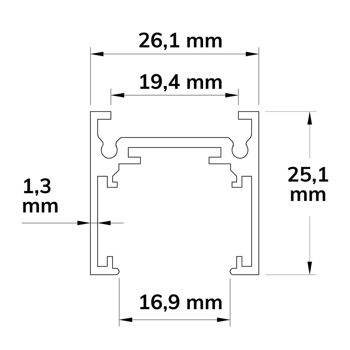 Track48 | Rail | opbouw flat | 4-polig