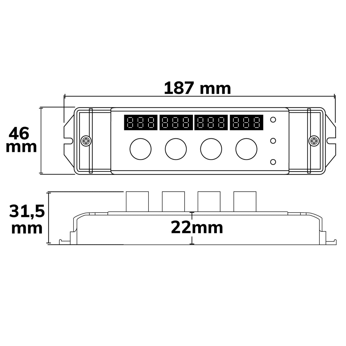 Sys-Pro | Dimmer | GROW | draaiknop/radio | 1-4 kanaals | 12-48V | 4x3A