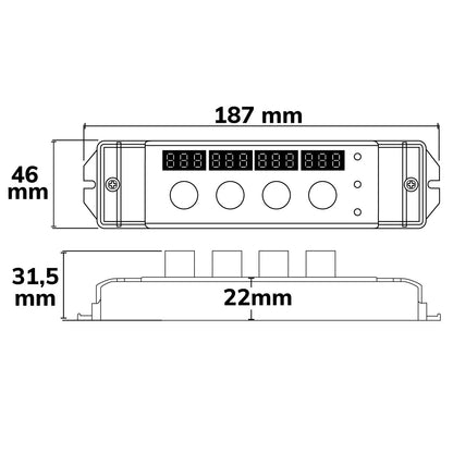 Sys-Pro | Dimmer | GROW | draaiknop/radio | 1-4 kanaals | 12-48V | 4x3A
