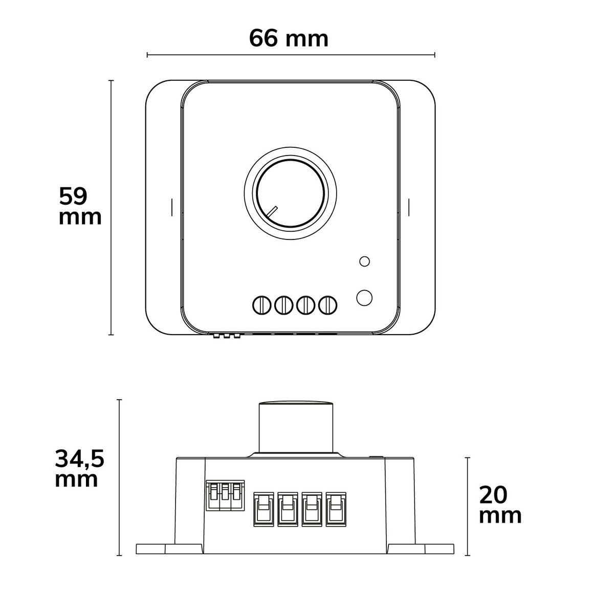 Sys-Pro | Dimmer | draaidimmer radio Multi-PWM | 1 kanaal | 12-24V 8A | 36-48V 6A