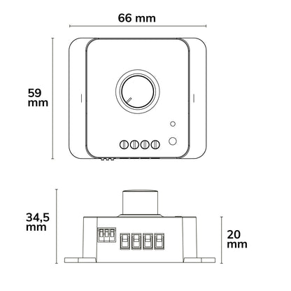 Sys-Pro | Dimmer | draaidimmer radio Multi-PWM | 1 kanaal | 12-24V 8A | 36-48V 6A