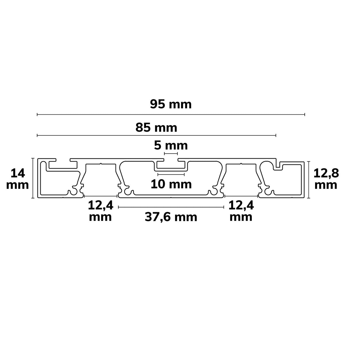 Curtain10 Double | Aluminium profiel | gordijnprofiel | wit RAL 9010 | 200cm