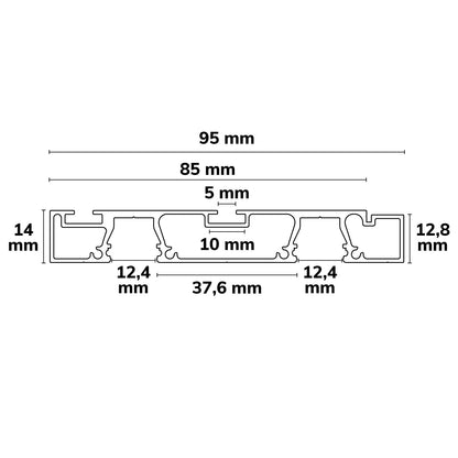 Curtain10 Double | Aluminium profiel | gordijnprofiel | wit RAL 9010 | 200cm