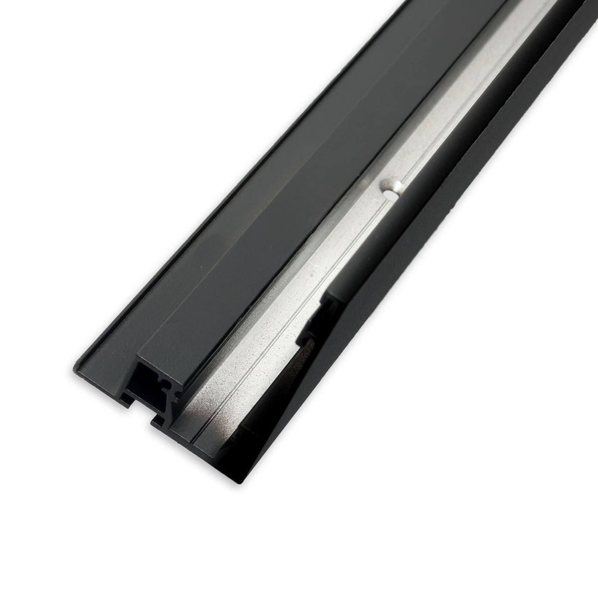 VISOR | Aluminium profiel | gordijnrailafdekking met lichtlijn | zwart RAL 9005