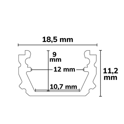 Plaster 10 One | Aluminium profiel | vochtbestendige gipsplaat 12,5mm | 200cm