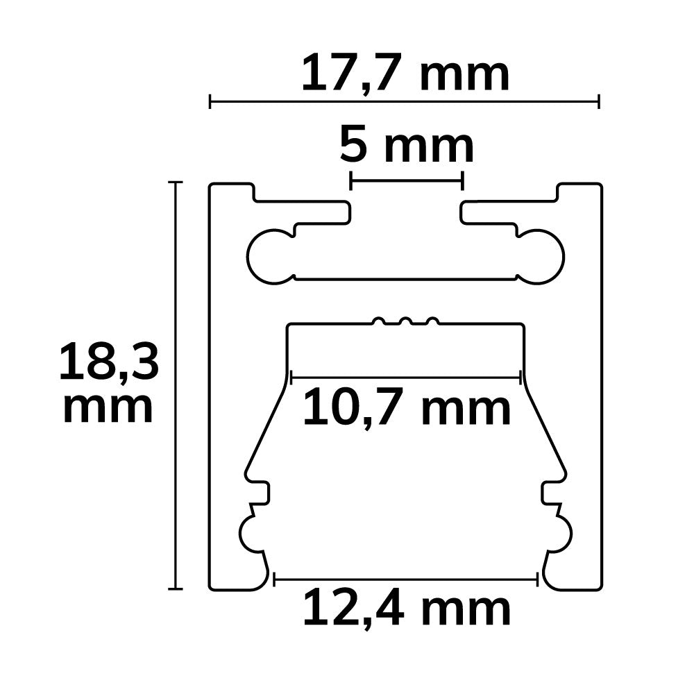 Curtain10 ONE FLAT | Aluminium profiel | gordijnprofiel | wit RAL9010 | 200cm
