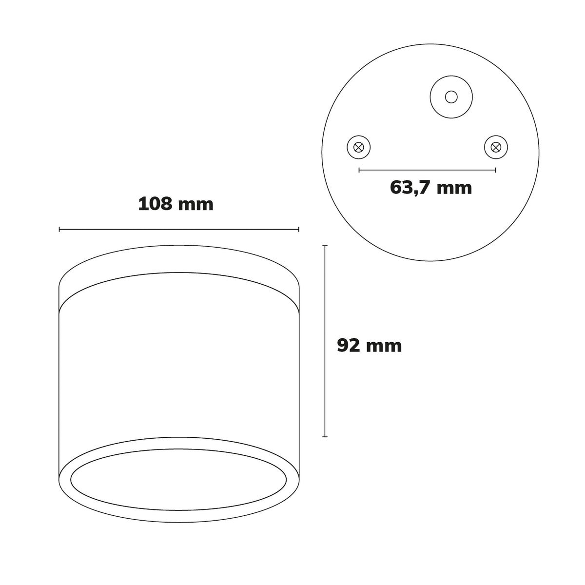 Plafondlamp | opbouw GX53 | IP54 | antraciet | exclusief lichtbron