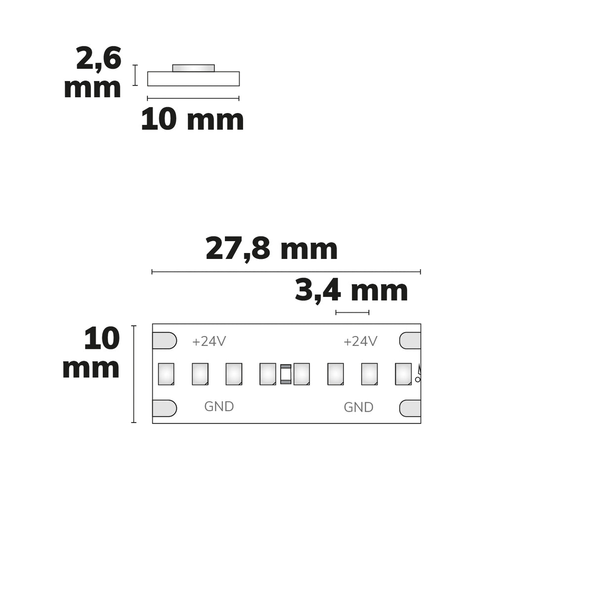 COB930 Linear | LED-strip | 5m | 3000K | 14,4W/m | 24V | IP20