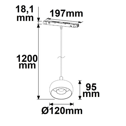 Track48 Circle | Hanglamp | DALI DT8 | 8W | 1800K-4000K | zwart | 45°