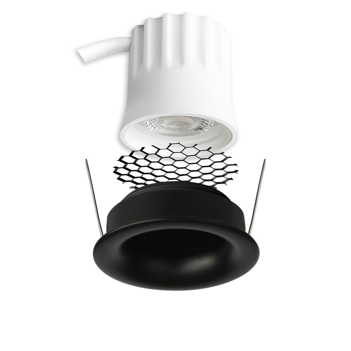 BACK32 | Inbouwspot | rond | CRI90 | verdiept | honingraat | 5W | dimbaar
