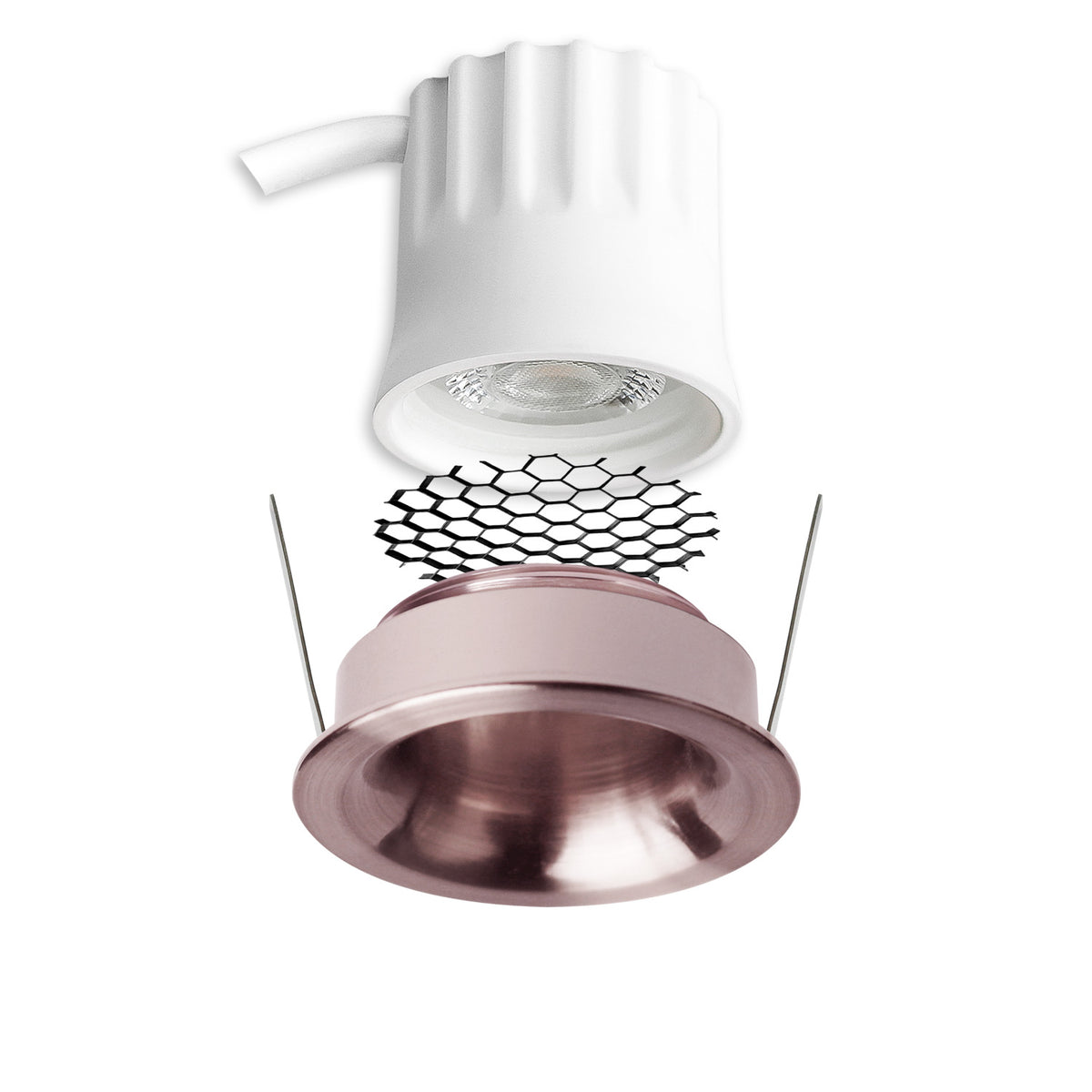 BACK32 | Inbouwspot | roségoud | rond | CRI90 | honingraat | dimbaar | 5W