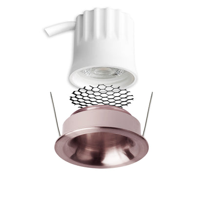 BACK32 | Inbouwspot | roségoud | rond | CRI90 | honingraat | dimbaar | 5W