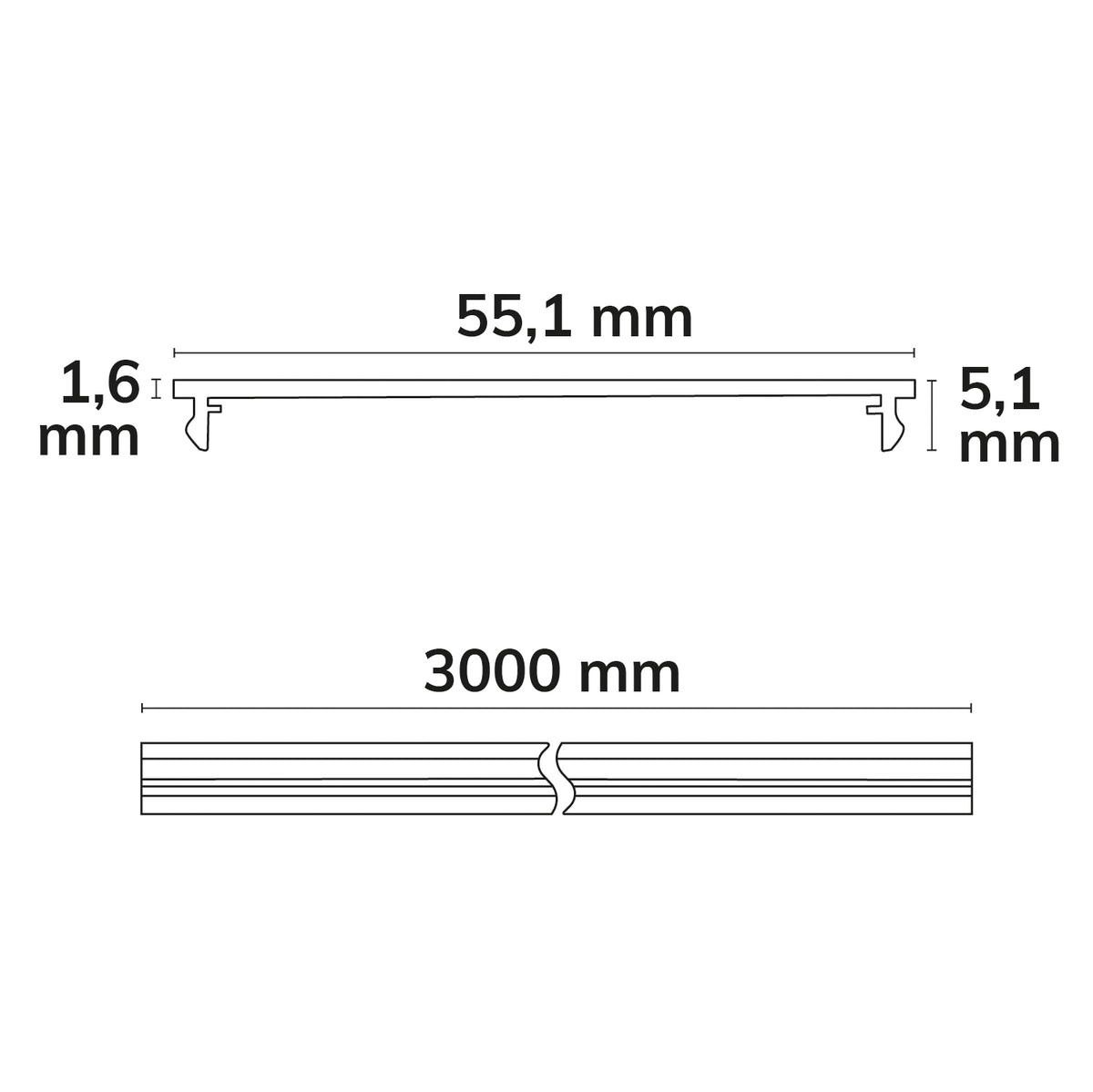 LINKLINE50 | Profielaccessoire | Prismatische rolafdekking | UGR<19 | 300cm