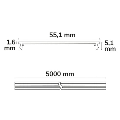 LINKLINE50 | Profielaccessoire | Prismatische rolafdekking | UGR<19 | 500cm