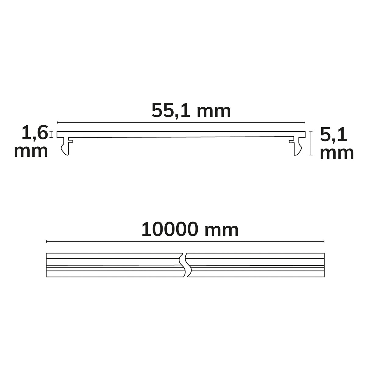 LINKLINE50 | Profielaccessoire | Prismatische rolafdekking | UGR<19 | 1000cm
