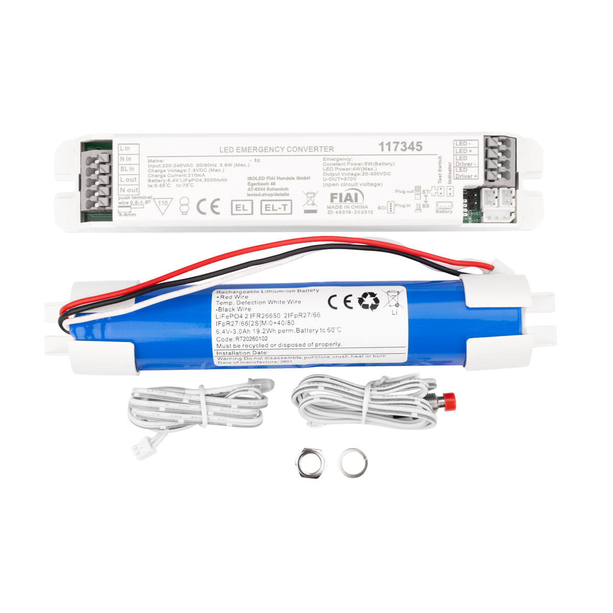 EL-T | Noodverlichting | Noodstroommodule LiFePO4 Selftest | 3000mAh | 5W