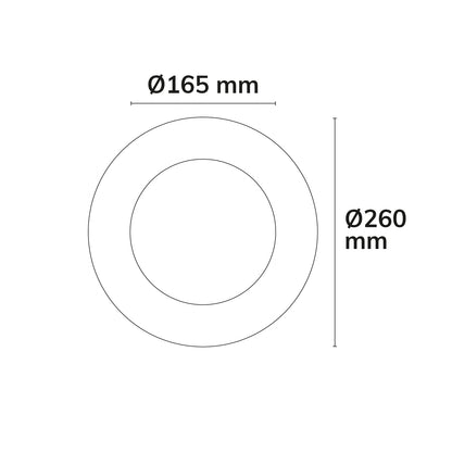 Inbouwframe | Adapterring | 165mm naar 260mm