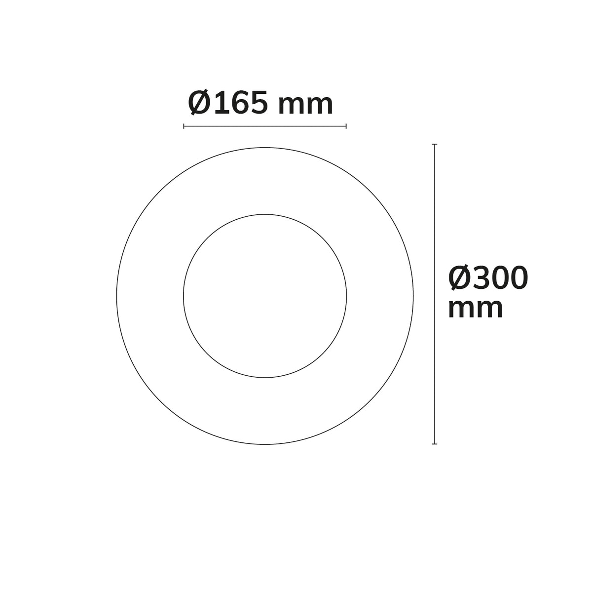 Inbouwframe | Adapterring | 165mm naar 300mm