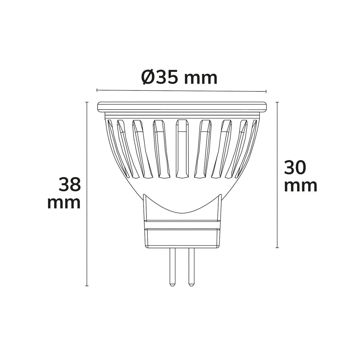 MR11 Sunset | LED-lamp | 24V | 2200-3000K dim-to-warm | 3,5W | 38° | CRI90